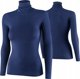 Μπλούζα γυναικεία με ζιβάγκο COMFORT MERINO μπλε S Brubeck LS1627W