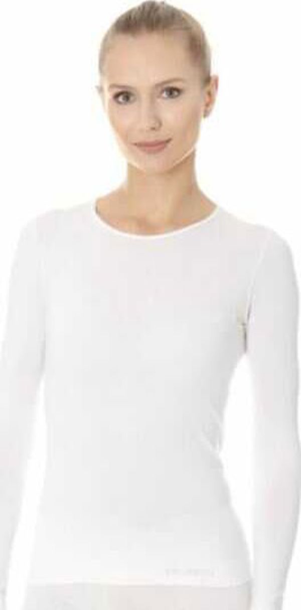 Brubeck LS00900A Γυναικεία μπλούζα με μακρύ μανίκι COMFORT COTTON λευκό XL