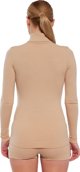 Μπλούζα γυναικεία με ζιβάγκο Brubeck LS1627W COMFORT MERINO μπεζ S
