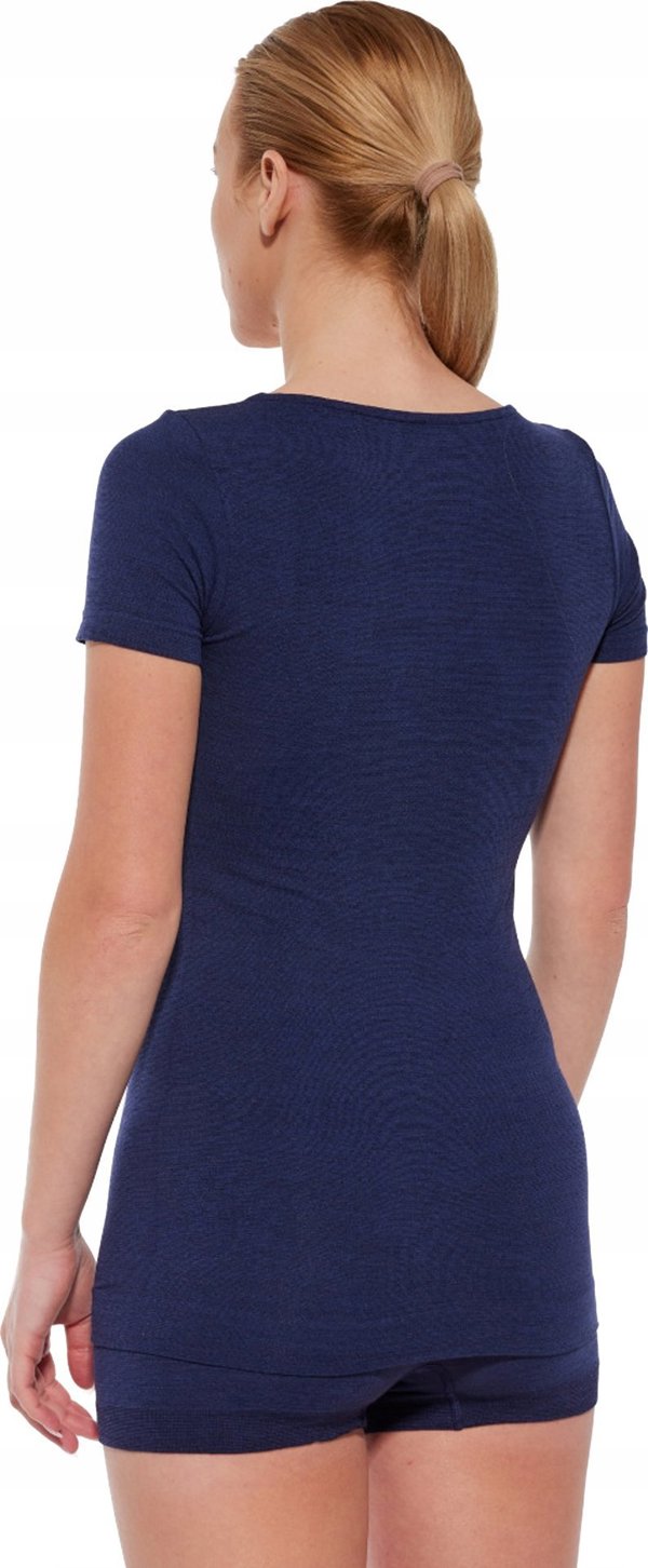 Brubeck SS1398W Γυναικείο μπλουζάκι με κοντό μανίκι COMFORT MERINO μπλε XL