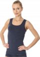 Brubeck Γυναικείο Αμάνικο T-shirt Comfort Wool, 100% Μαλλί Merino, Σκούρο Τζιν, XL