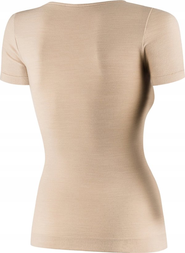 Brubeck SS1398W Γυναικεία μπλούζα με κοντό μανίκι COMFORT MERINO μπεζ S