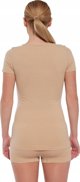 Brubeck SS1398W Γυναικεία μπλούζα με κοντό μανίκι COMFORT MERINO μπεζ S