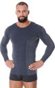 Brubeck LS11600 Ανδρική μπλούζα με μακρύ μανίκι COMFORT WOOL σκούρο τζιν L