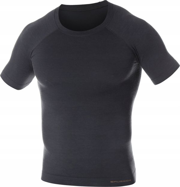 Brubeck SS11710 Ανδρικό μπλουζάκι με κοντό μανίκι ACTIVE WOOL γραφίτης XL