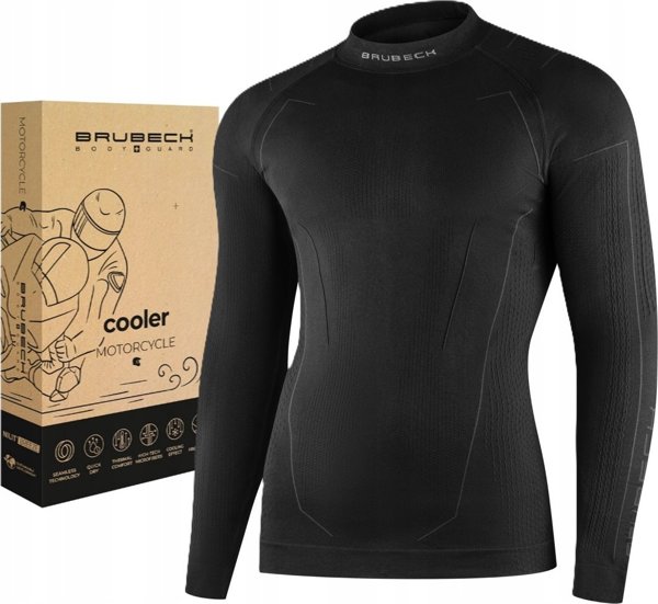 Brubeck LS1654M Ανδρική μπλούζα COOLER μαύρο XL