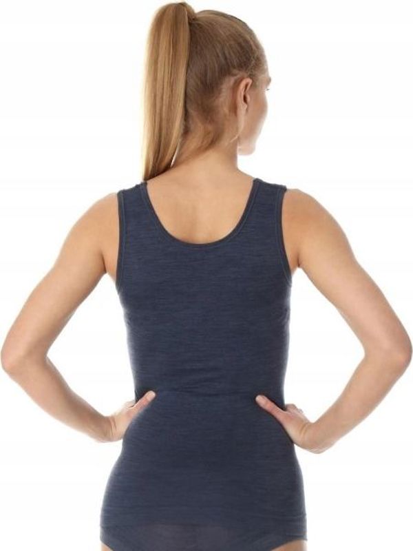 Brubeck TA10170 Γυναικείο αμάνικο μπλουζάκι COMFORT WOOL σκούρο τζιν M