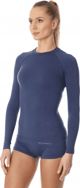 Γυναικεία μπλούζα Brubeck LS12810 με μακρύ μανίκι ACTIVE WOOL τζιν M