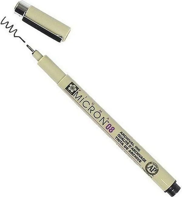 Bruynzeel Sakura Pigma Micron 08 Μαρκαδόρος Σχεδίου 0.5mm Μαύρο