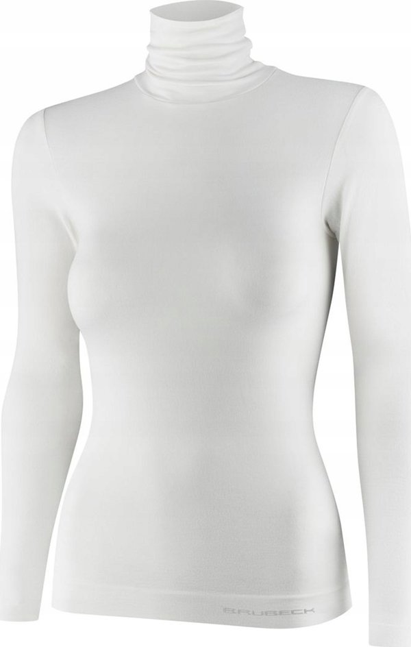 Γυναικεία μπλούζα Brubeck LS1627W με ζιβάγκο COMFORT MERINO κρεμ S