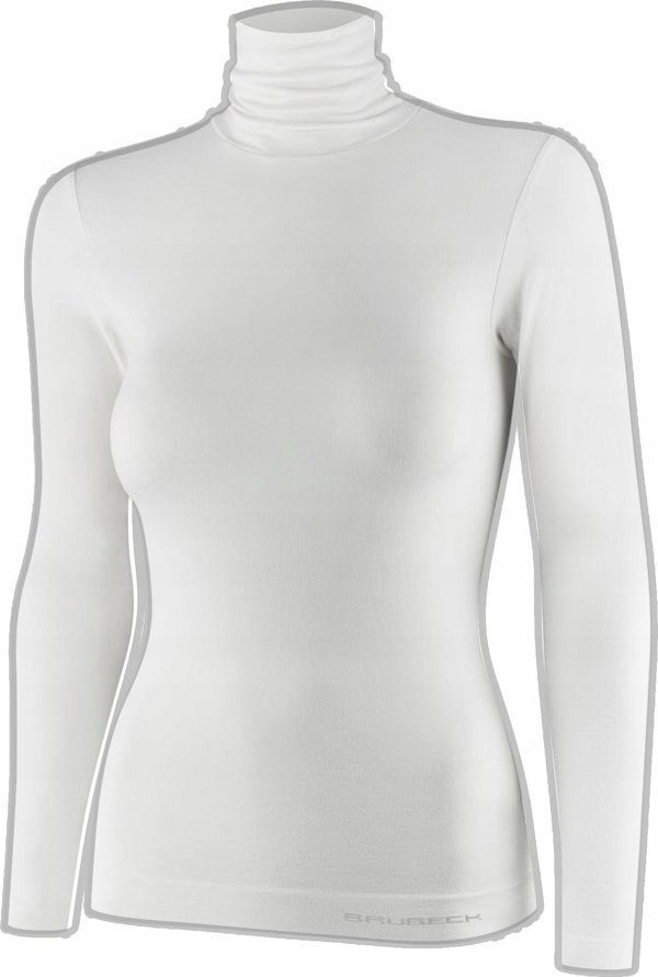 Γυναικεία μπλούζα Brubeck LS1627W με ζιβάγκο COMFORT MERINO κρεμ S