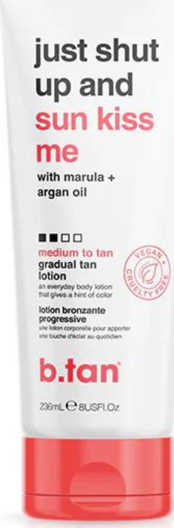 b.tan Gradual Lotion Just Shut Up & Sunkiss Me, Ενυδατική Λοσιόν Μαυρίσματος Medium to Tan, 236ml