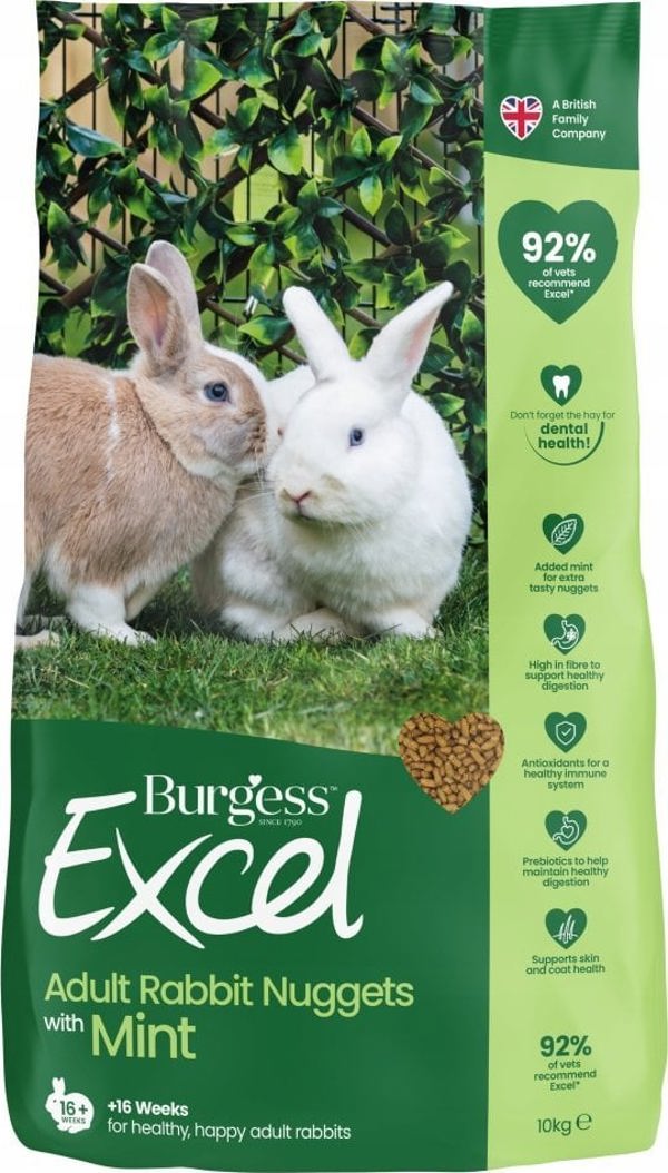 Burgess Burgess - Adult Rabbit Nuggets with Mint - 10 kg (40000) /Small Animals /10000