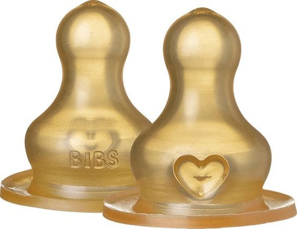 Σετ θηλών μπιμπερό Bibs Natural Rubber Slow Flow, 2 τεμ.