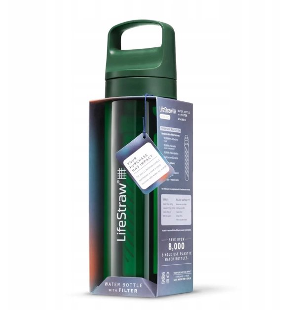 Butelka lifestraw go 2.0 0,65l-terrace green LIFESTRAW
