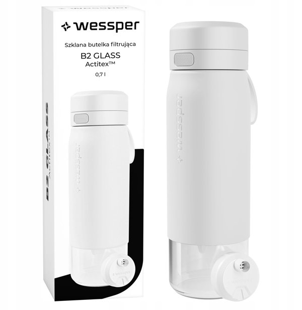 Wessper B2 Glass Actitex Φιάλη Φιλτραρίσματος 700ml Λευκό