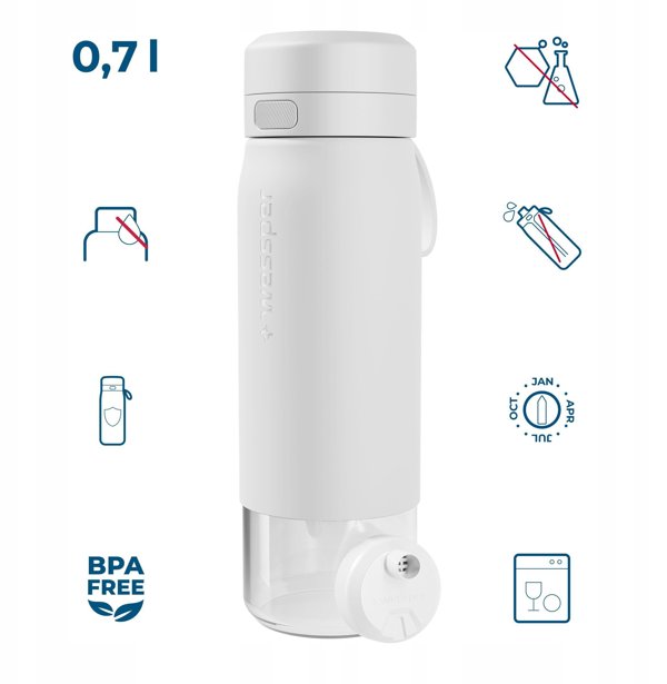 Wessper B2 Glass Actitex Φιάλη Φιλτραρίσματος 700ml Λευκό