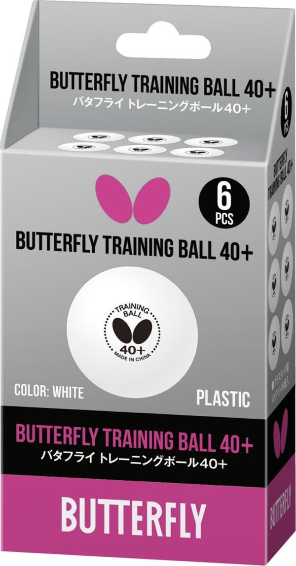 Μπαλάκια Πινγκ Πονγκ Butterfly BUTTERFLY TRAINING Λευκά - 6 τεμ.