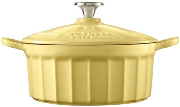 BUYDEEM CP521 Κατσαρόλα από Σμάλτο και Χυτοσίδηρο, 2.9L, Mellow Yellow