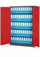 Büro Aktenschrank JAN II, 1150 x 1850 x 400 mm, anthrazit-rot