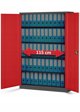 Büro Aktenschrank JAN II, 1150 x 1850 x 400 mm, anthrazit-rot
