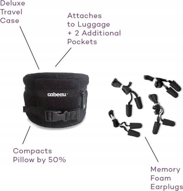 Cabeau Ταξιδιωτικό Μαξιλάρι Λαιμού Evo Cool μαύρο