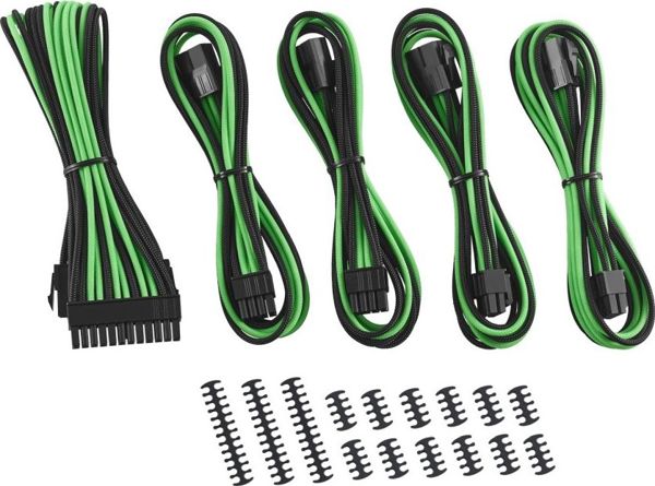 CableMod Classic ModMesh Κιτ Επέκτασης Καλωδίων, 8-pin/6-pin PCI-e, Μαύρο-Πράσινο (CM-CAB-CKIT-N86KKLG-R)