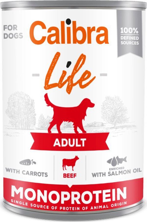 Calibra CALIBRA Dog Life Adult Μοσχάρι με Καρότα 400g