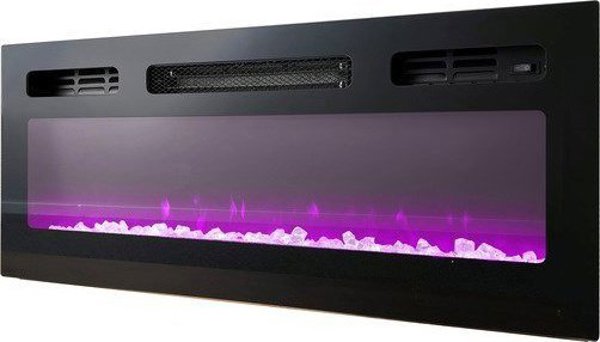 Cama Meble Ντουλάπι RTV EVA με ηλεκτρικό τζάκι 180x40x52 γραφίτης/γραφίτης γυαλιστερό