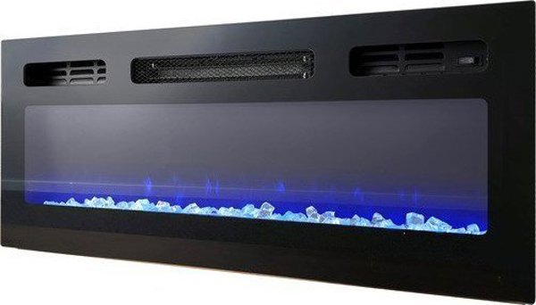 Cama Meble Ντουλάπι RTV EVA με ηλεκτρικό τζάκι 180x40x52 γραφίτης/γραφίτης γυαλιστερό