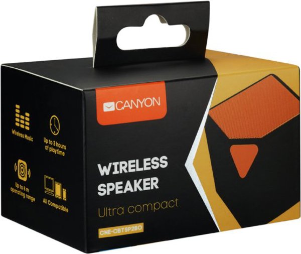 Canyon Υπερ-Συμπαγές Φορητό Ηχείο Bluetooth V4.2+EDR Μαύρο-Πορτοκαλί