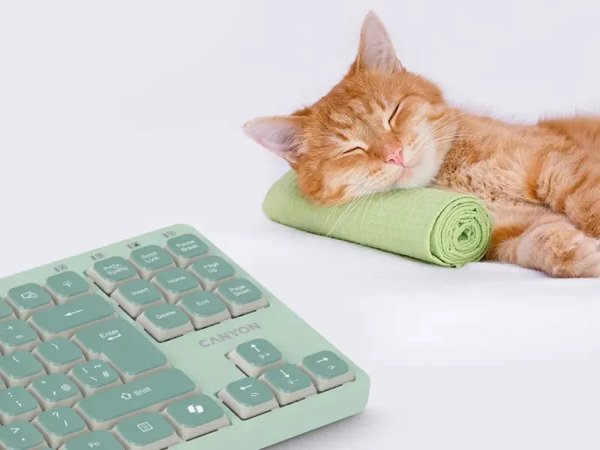 CANYON Keyboard OnType 10 Low Profile EN Wired Green