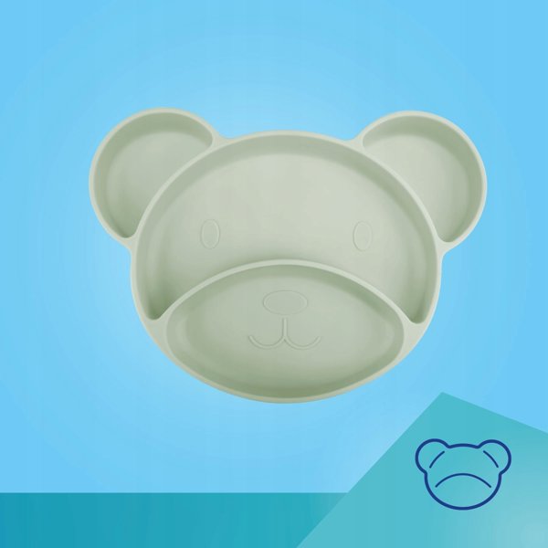 Canpol CANPOL BABIES Σιλικόνη πιάτο με στερέωση BEAR, 51/401_bei