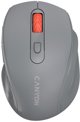Canyon 6 buttons wireless 2.4Ghz mouse, MX8650A Sensor, DPI up to 1600,Injection case, 3 M life times left and right switches, 2xAAA battery, ABS material. Size: 105x71x40mm, Weight: 59g, Dark grey