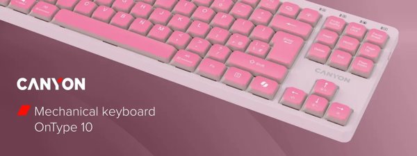 CANYON Keyboard OnType 10 Low Profile EN Wired Pink