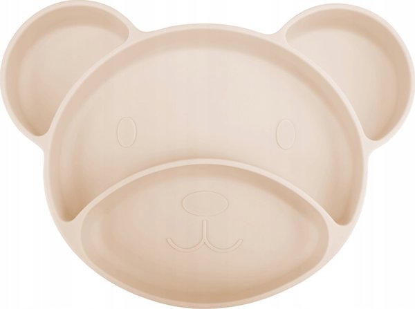 Canpol CANPOL BABIES Σιλικόνη πιάτο με στερέωση BEAR, 51/401_creme