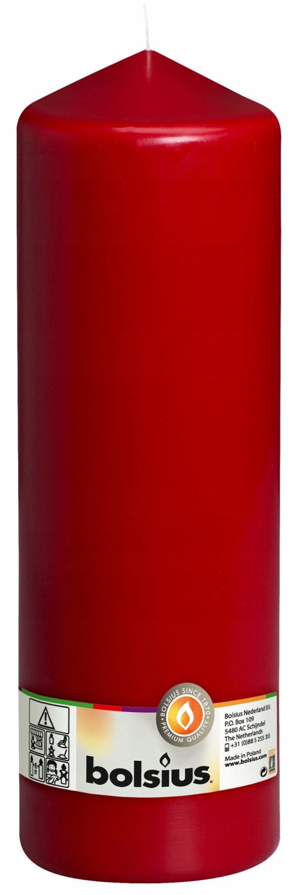 ΚΕΡΙ ΚΟΛΩΝΑ Bolsius ΚΟΚΚΙΝΟ 300X98MM