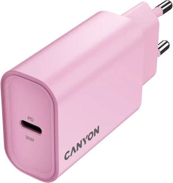 Canyon OnCharge 30CL Φορτιστής Ταξιδιού USB-C PD 30W - Ροζ