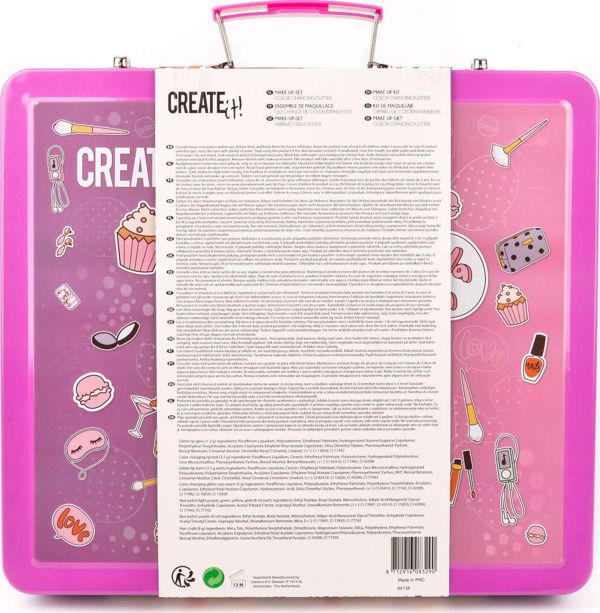Canenco Create it! Βαλιτσάκι σετ αρωματικό μακιγιάζ και μανικιούρ με γκλίτερ