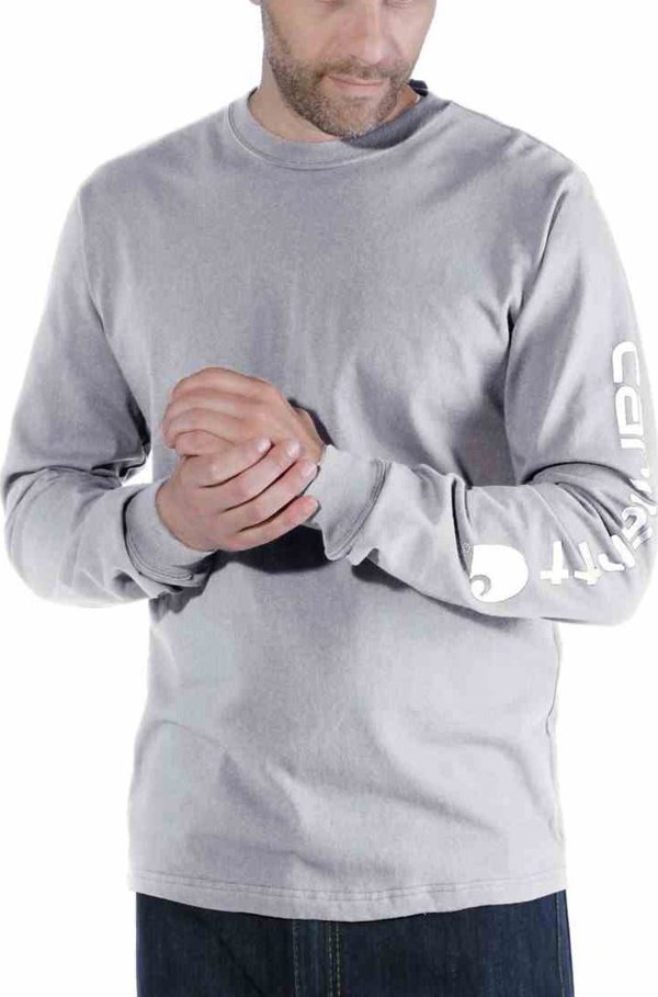 Carhartt Μπλούζα Carhartt Logo Μακρυμάνικη Γκρι