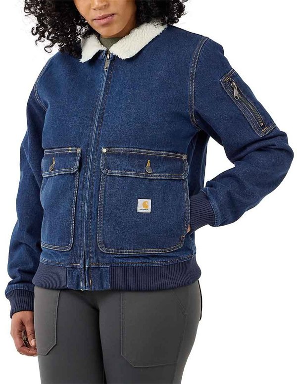 Carhartt Damska Kurtka Carhartt Rugged Denim Sherpa Beech