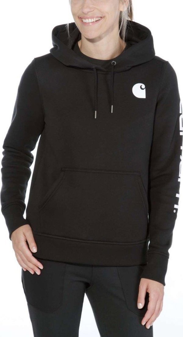 Carhartt Μπλούζα Carhartt Clarksburg Sleeve Logo Hooded Black