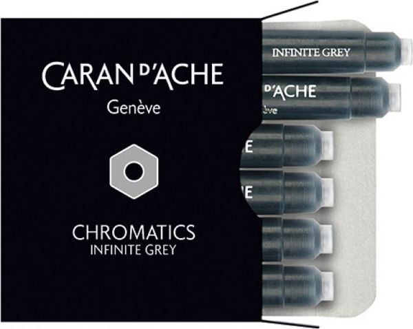 Caran d'Ache Φυσίγγια Μελάνης Chromatics Γκρι, 6 Τεμάχια