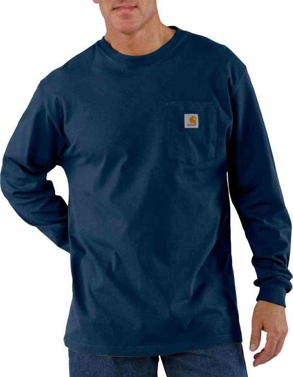 Carhartt Μπλούζα Carhartt Heavyweight με τσέπη L/S Navy