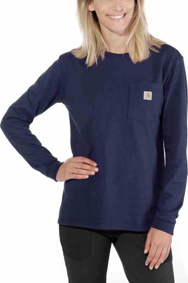 Carhartt Μπλούζα Carhartt WK126 Workwear Pocket L/S Navy