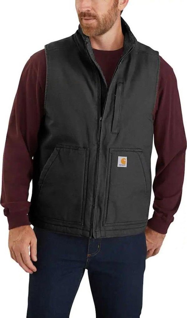 Carhartt Γιλέκο Carhartt Washed Duck Sherpa-Lined Μαύρο