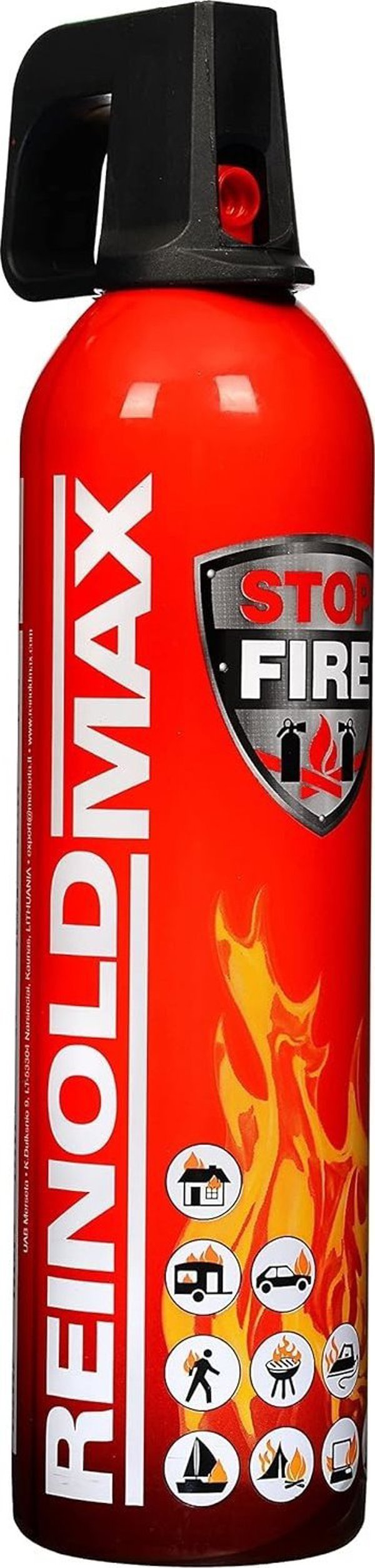Carcommerce Σπρέι πυροσβεστήρα αφρού A B E μεγάλο ReinoldMax 1000 ml 1,2kg