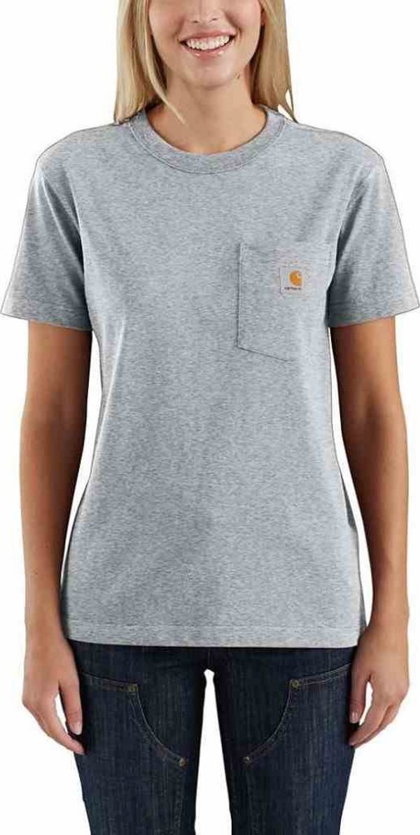 Carhartt Μπλουζάκι Carhartt WK87 Workwear Pocket Κοντομάνικο Γκρι