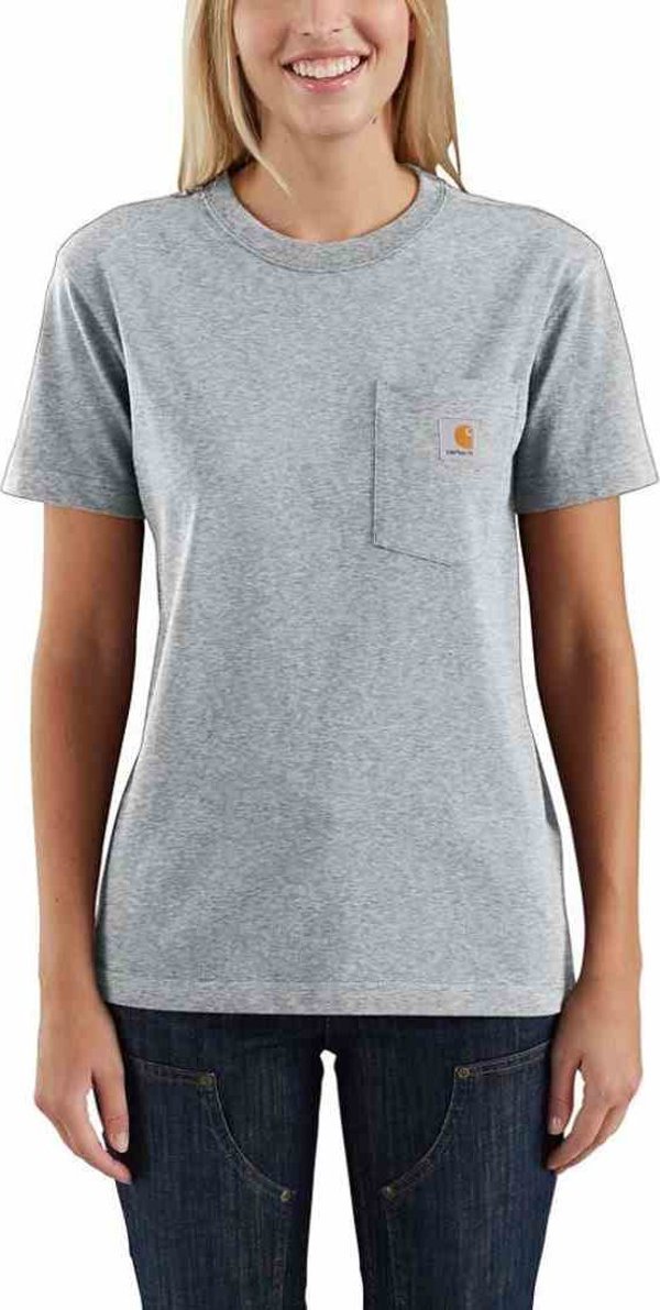 Carhartt Μπλουζάκι Carhartt WK87 Workwear Pocket Κοντομάνικο Γκρι