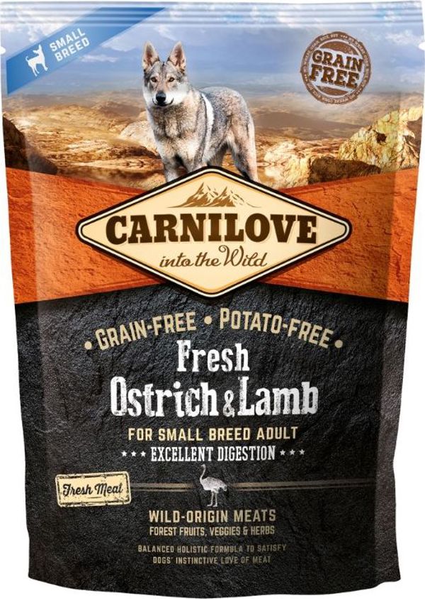 Carnilove Carnilove Dog Fresh Στρουθοκάμηλος & Αρνί Ενήλικος Μικρός - στρουθοκάμηλος και αρνί 1.5kg